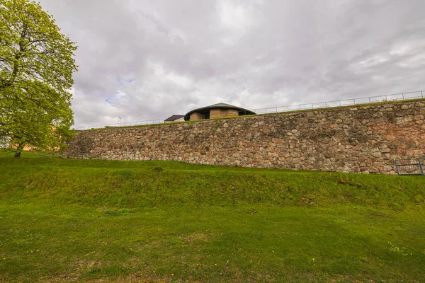 Şehrin Tarihi Bölgesindeki Uppsala Kalesinin Taş Duvarının Güzel Manzarası Sveç — Stok fotoğraf