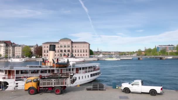 Kilátás Királyi Palota Területéről Balti Tenger Kikötőjére Svédország Stockholmban 2022 — Stock videók