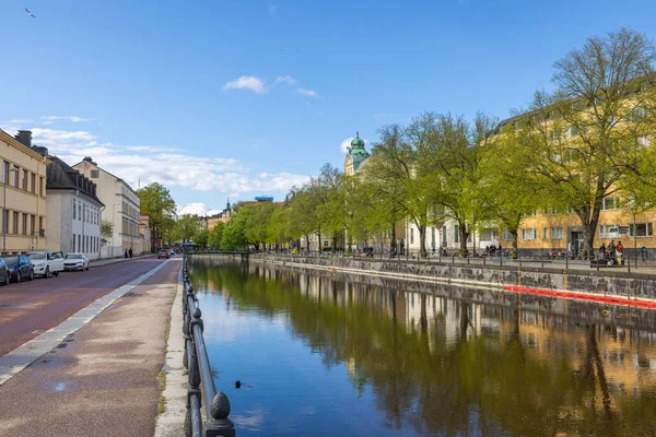 Schöne Ansicht Der Innenstadt Von Der Seite Des Flusses Mit — Stockfoto