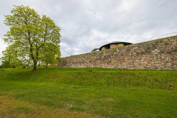 Bela Vista Parede Pedra Palácio Real Uppsala Local Histórico Cidade — Fotografia de Stock