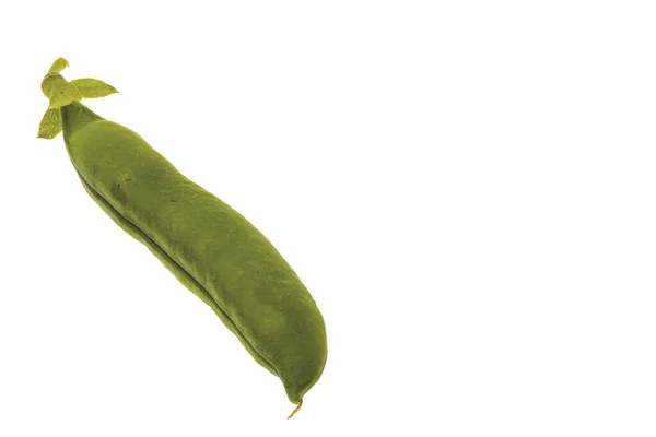 Macro View Pods Green Peas Isolated White Background — Foto Stock