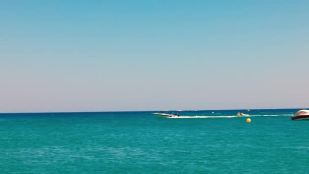 Участь Екстремальних Видах Спорту Катання Колу Середземному Морі Греція — стокове відео