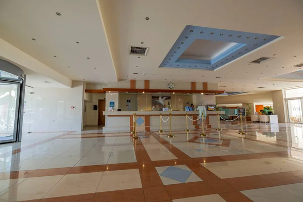 Beautiful Interior View Hall Reception Modern Hotel Rhodes Greece 2022 — Foto de Stock