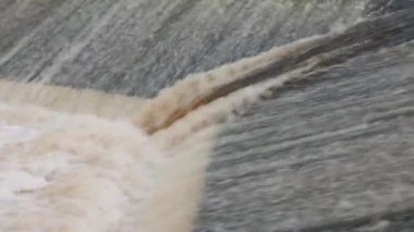 Beautiful view of cascade of flowing river with fast flow. Sweden.