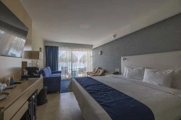 Schöne Innenansicht Des Hotelzimmers Mit Meerblick Aruba Oranjestad 2022 — Stockfoto