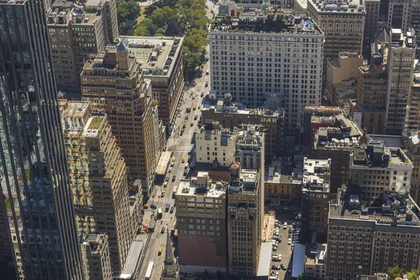 Prachtig Uitzicht Vanuit Lucht Empire State Building Schaduw Wolkenkrabbers Van — Stockfoto