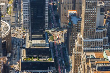 Manhattan sokaklarının yukarıdan manzarası çok güzel. - New York. ABD.
