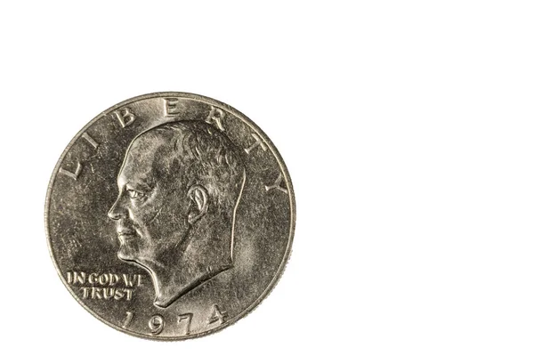 Vista Cerca Del Frente Una Moneda Dólar 1974 Concepto Numismático —  Fotos de Stock