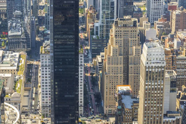 Prachtig Uitzicht Dicht Bebouwde Manhattan Gebied Van Boven New York — Stockfoto