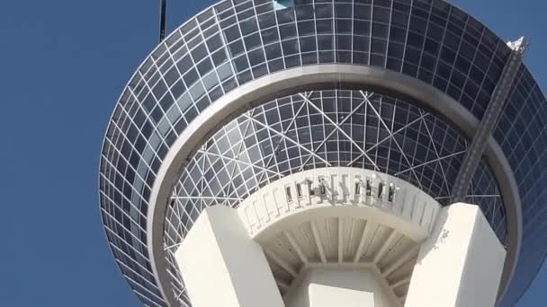 Närbild Turist Hoppar Ner Från Skyskrapan Stratosphere Las Vegas Nevada — Stockvideo