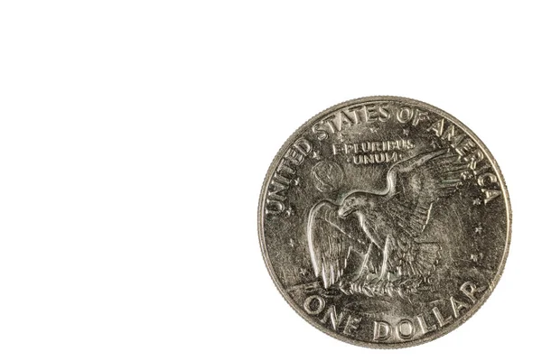 Γκρο Πλαν Άποψη Της Πίσω Πλευράς Του Νομίσματος Του Ενός — Φωτογραφία Αρχείου