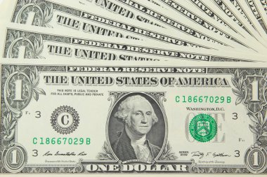 Background with money US 1 dollar bills clipart