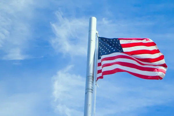 Bandera de Estados Unidos en polo — Foto de Stock