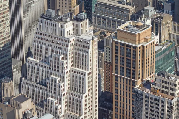 Aerial view of skyscrapers in Manhattan — Stock Photo, Image