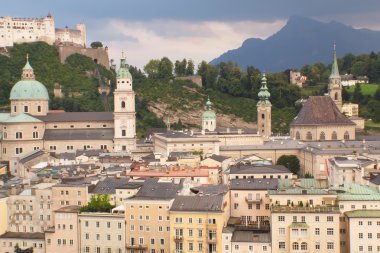 günbatımı ışığı Salzburg genel görünümü