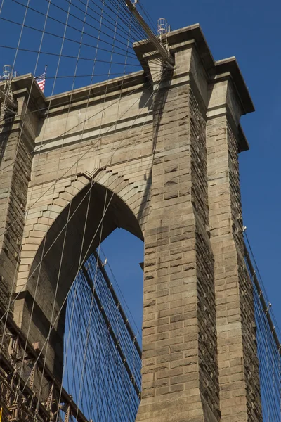 Brooklyn Bridge pilíř (New York City) — Stock fotografie