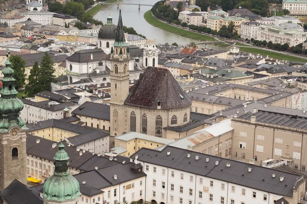 Letecký pohled na Salzburg (Rakousko) — Stock fotografie