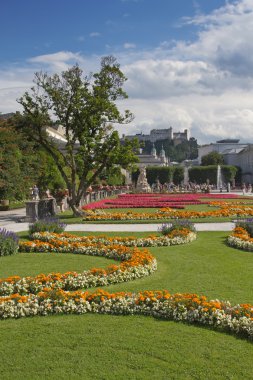 Mirabell bahçeleri ve hohensalzburg (salzburg, Avusturya)