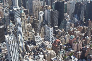 Manhattan şehir merkezinin hava manzarası