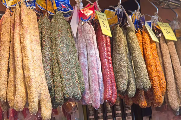 Spain Chorizo Saussage at the market — Stock Photo, Image