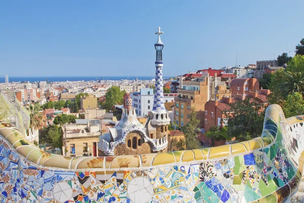 Vue de Barcelone depuis le parc Guell — Photo