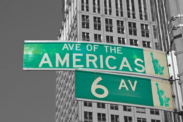 Signs for Sixth Avenue in NYC — Stock Photo, Image