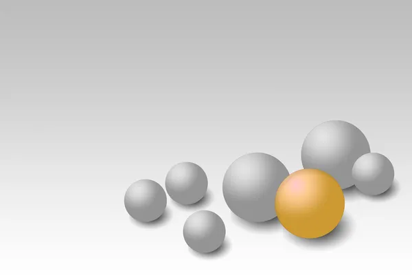 Concept with one yellow and grey balls — Stock Photo, Image