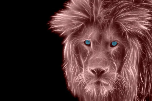 Red Portrait of a Lion — Stock Photo, Image