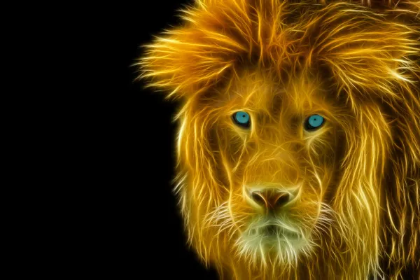 Portrait d'or d'un lion — Photo