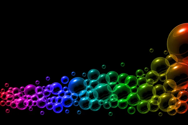 Bubblor i regnbågens färger bakgrund — Stockfoto