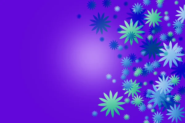 Color flowers on blue background. — Stock Photo, Image