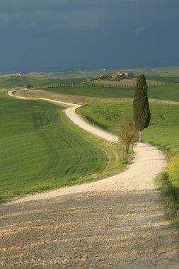 Fırtına öncesi sessizlik Tuscan peyzaj.