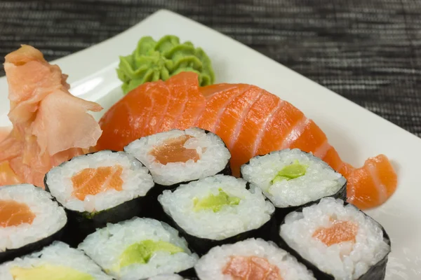 Closeup of maki and nigiri sushi — Stock Photo, Image