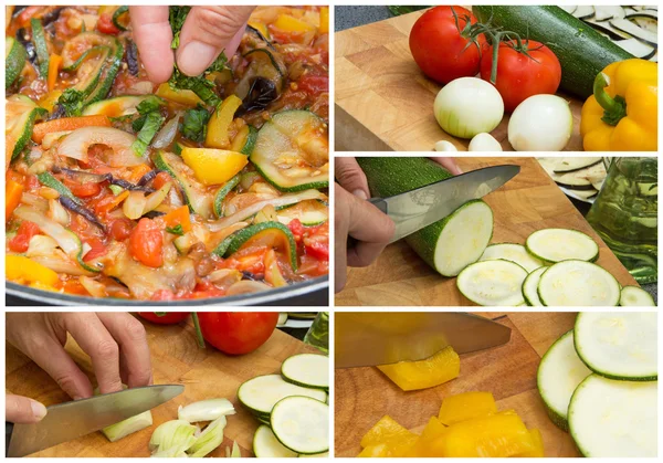 Collage of cooking Ratatouille — Stock Photo, Image