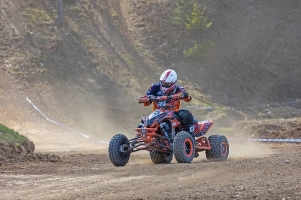 Mohelnice Czech Republic April 2022 Young Rider Quad Bike Passing — Stock Photo, Image