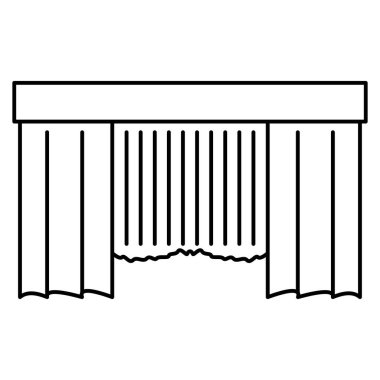 İç dekorasyon için büyük bir perde. Kumaşlı kumaş süslemesi. Vektör simgesi, özet, izole edilmiş, 48x48 piksel.