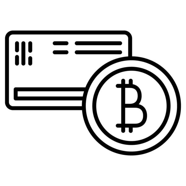 Pagamento Com Bitcoin Pagamentos Electrónicos Com Cartão Troca Criptomoeda Ícone —  Vetores de Stock