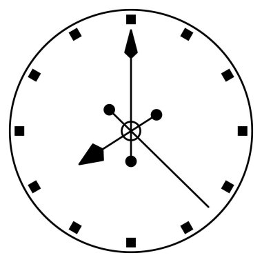 İnce elli ve kare işaretli yuvarlak arama. Vektör simgesi, özet, izole edilmiş.