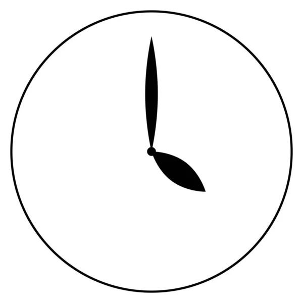 Runde Uhr Mit Schwarzen Zeigern Ohne Zeichen Modisches Design Für — Stockvektor