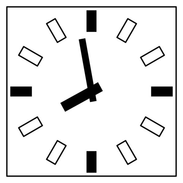 Reloj Redondo Con Carteles Blanco Negro Flechas Rectangulares Grandes Diseño — Archivo Imágenes Vectoriales