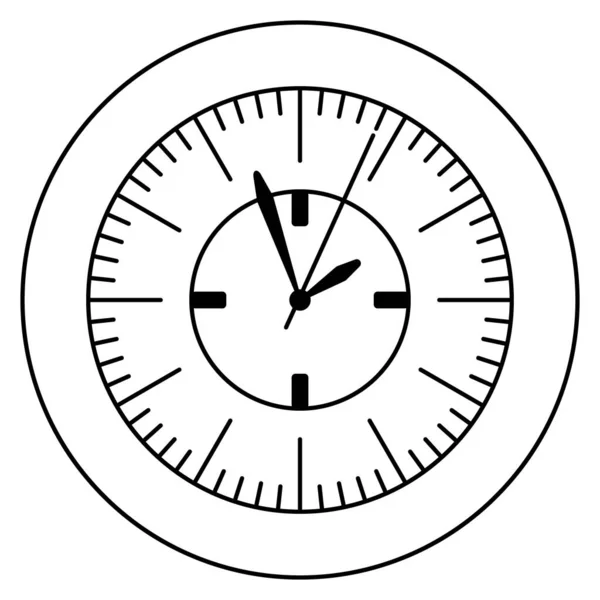 Dial Pressure Gauge Clock Interior Wristwatch Design Vector Icon Outline — Stock Vector