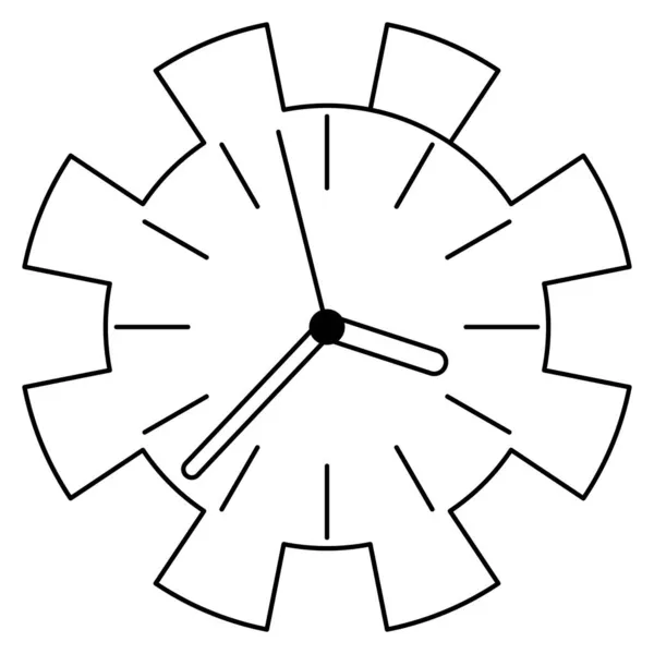 Ein Zifferblatt Mit Zahnradform Design Für Wanduhren Vektor Symbol Umriss — Stockvektor