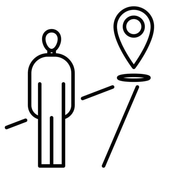 一个人的形象和路上的一个标记 目的地 路线的终点 旅程的终点 矢量图标 — 图库矢量图片