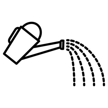 Çiçekleri sulamak için bahçe sulama kutusu. Filizlerin ya da çiçeklerin sulanması. Elle sulama aracı. Vektör simgesi, özet, izole edilmiş.