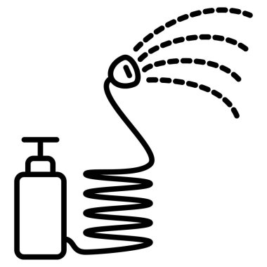 Püskürtme cihazı. Sıvı püskürtme için otomatik elle pompa. Vektör simgesi, özet, izole edilmiş.