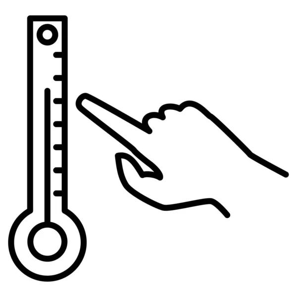 Temperaturmessung Medizin Meteorologie Vektor Symbol Umriss Isoliert — Stockvektor