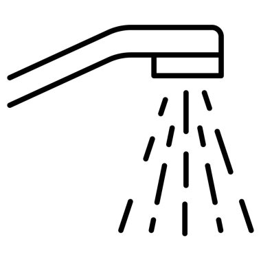 Banyo, yıkanacak yer, hijyen, temizlik. Vektör simgesi, özet, izole edilmiş.