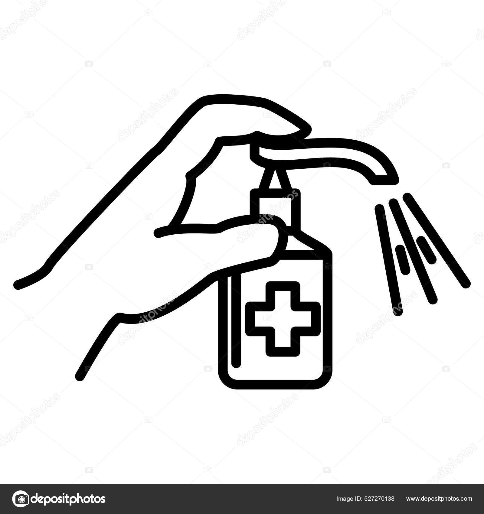 Alkohol-Gel-Flaschen-Desinfektionsmittel für Hände und medizinische  Gesichtsmasken 11411772 Stock-Photo bei Vecteezy