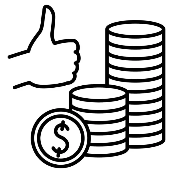 Large Profit Deposit Success Monetary Investments Stacks Coins Coin Dollar — Stock Vector
