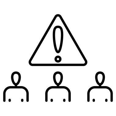 İnsanlar için tehlike uyarısı. Üçgende ünlem işareti - dikkat, burası tehlikeli! Vektör simgesi, özet, izole edilmiş.
